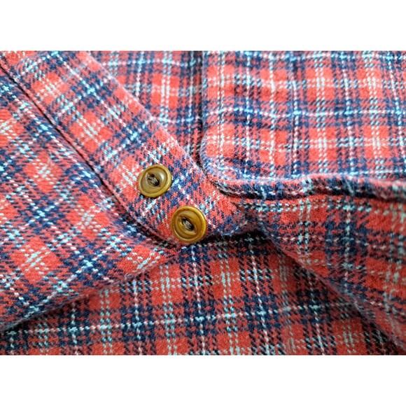 Orvis Plaid Flannel Shirt Men's XL Red Gray Lumberjack Heavyweight Check Striped - Picture 5 of 11